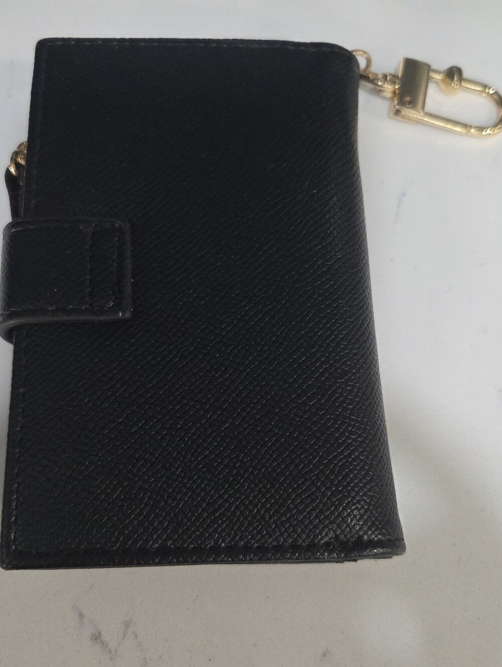 Betsey Johnson Card Holder Wallet Wristlet Keychain Faux Leather Black - Picture 6 of 14